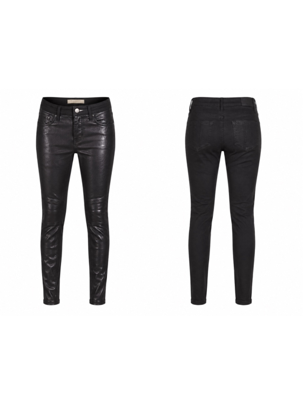 Burberry Brit Lamb Leather Skinny Pants Black Mid Rise Size 27 Luxury